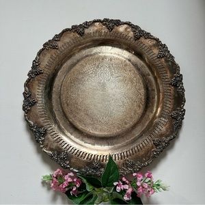 Vintage Silver Tray - Grapevine